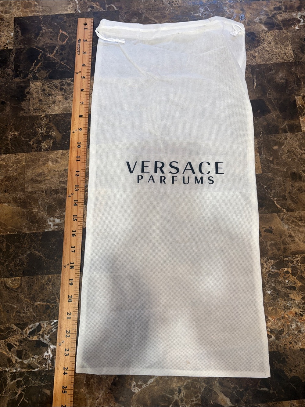 Versace White Parfums Drawstring dust bag